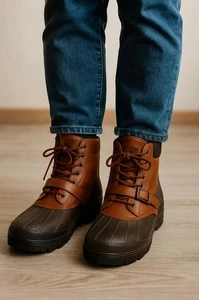 Herren U.S. Polo Assn. Braun schwarze Stiefel Größe 8,5 Riemen Gorpcore Outdoor Utility - Bild 1 von 11