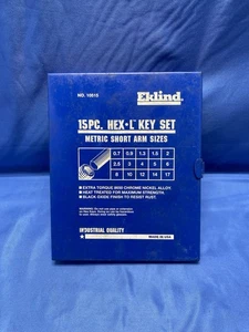 Incomplete Eklind 15 Pc. Hex L Key Set Metric Short Arm Sizes Vintage 10515 USA - Picture 1 of 8