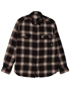 PEPE JEANS Mens Regular Fit Flannel Shirt XL Black Check Cotton PZ02 - Picture 1 of 3