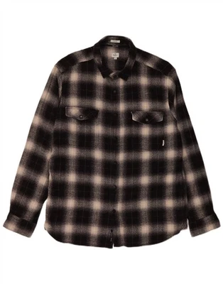 PEPE JEANS Mens Regular Fit Flannel Shirt XL Black Check Cotton PZ02 - Image 1 of 3