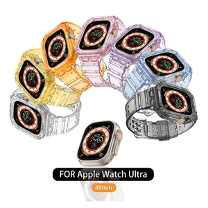 Transparent Silicone TPU iWatch Band Strap Bracelet For Apple Watch Ultra 2 49mm - Picture 1 of 27