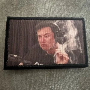 420 ELON MOSCHUS 2x3 bestickt Moral Patch Haken Rückseite brandneu - Bild 1 von 4