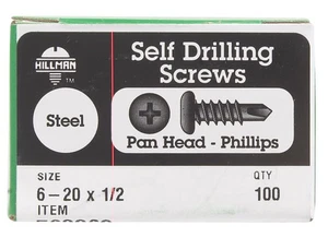 Hillman 560262 Zinc Coated Steel Phillips Pan Head Drill Screw 6-20 x 1/2 in. - Picture 1 of 1