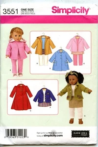Doll Clothes for 18" Doll - Simplicity Sewing Pattern - Elaine Heigl Designs NEW - Picture 1 of 2