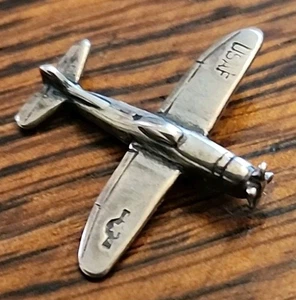 Vintage Miniature Sterling Silver USAF Propeller Plane Airplane - Picture 1 of 7