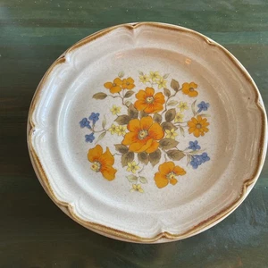 Vintage (4) Sunmarc Endura Summer Flight Stoneware 7.5” Salad Plate Floral Japan - Picture 1 of 6