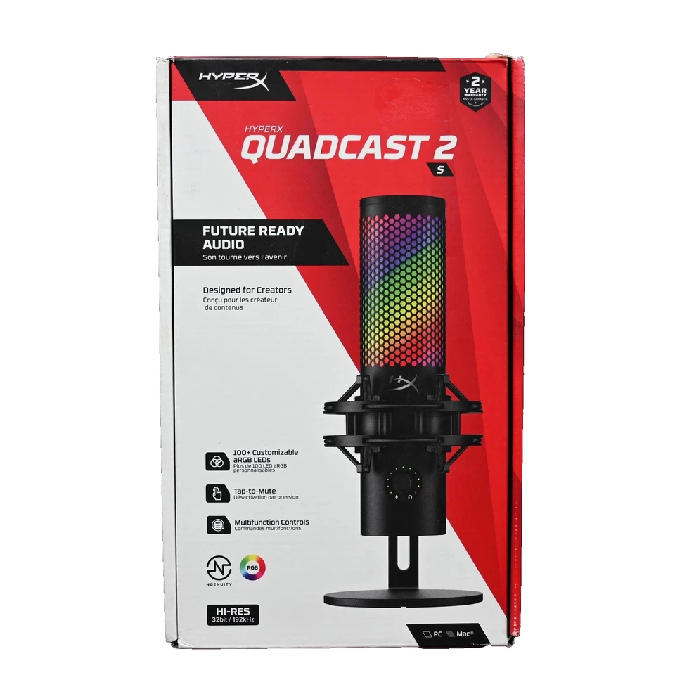 HyperX Quadcast 2 S RGB USB Condenser Gaming Microphone - NEW !!! - Image 1 of 1