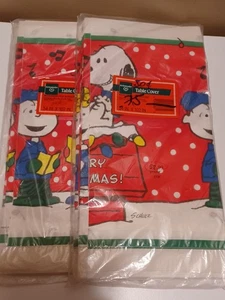 Vintage Snoopy & Gang Weihnachtslieder Papier Tischdecken 54x102" - Bild 1 von 1