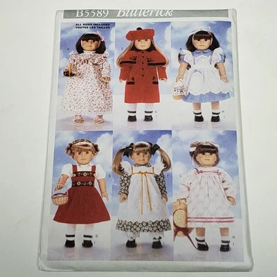 Butterick B5589 OS 18" Doll Pattern Hat Coat Nightgown Slippers  Dress UNCUT FF - Image 1 of 4
