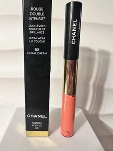 Chanel Rouge Double Intense Lip Color & Gloss Duo ~ 58 Coral Dream ~ New In Box - Picture 1 of 2