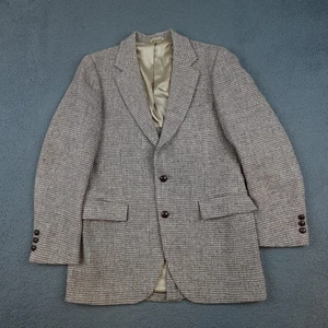 Vintage Harris Tweed Blazer Mens Medium 38 Wool Check Scotland 70s Jacket - Picture 1 of 13