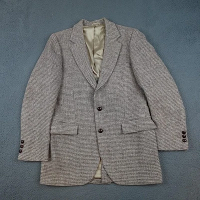 Vintage Harris Tweed Blazer Mens Medium 38 Wool Check Scotland 70s Jacket - Image 1 of 4