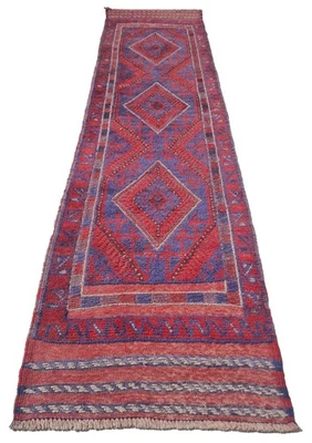 Amazing Afghan Hand Woven Mashwani Kilim Kilim Wool Area Runner Rug 8 x 2 Ft - Image 1 of 4