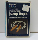 Corde à sauter Bristol nylon blanc et poignées en bois corde 9'