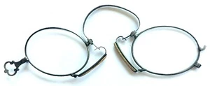 ORIGINAL ANTIQUE PINCE NEZ SILVER WIRE RIM FRAMES SPECTACLES EYEGLASSES - Picture 1 of 7