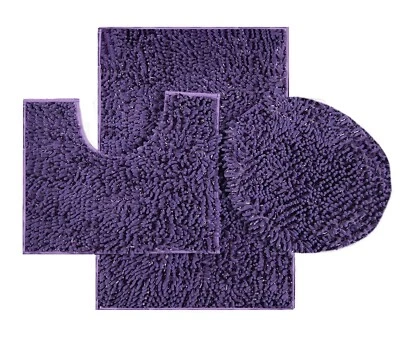 Набор из 3 ультрамягких блестящих шенильных ковриков для ванны из микрофибры коллекция отелей. - Изображение 1 из 4