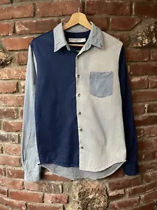 Opening Ceremony Button Up Shirt Small Tri Tone Distressed - Picture 1 of 11