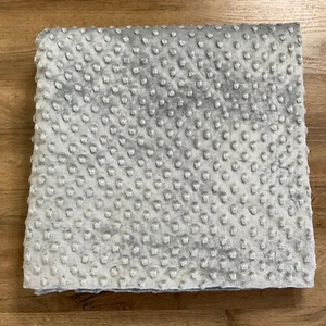 Minky Fabric Baby Blanket Sew Quilt Gray Soft Dimple Polka Dot 60”x61” Craft - Picture 1 of 5