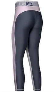 Nuovo con etichette Under Armour Infinity Heat Gear per ragazze - Caviglia crop, rosa e grigio, taglia XS Youth - Foto 1 di 7