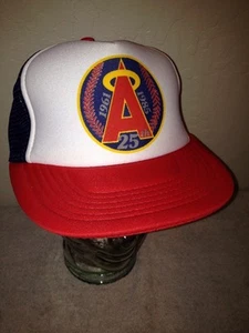 California Angels Vintage Snapback Meshback Baseball Cap 1961-1985 25th Annivers - Bild 1 von 4