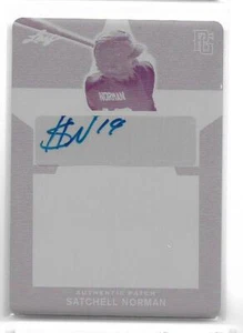 Satchell Norman 2020 Leaf Magenta plate auto 1/1 - Picture 1 of 1
