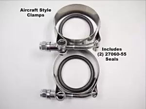 27063-57A & 27060-55 Aircraft Style Stainless Intake Manifold Clamps - Picture 1 of 1