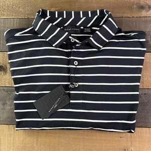 Bobby Jones Polo Golf Shirt Black & White Striped Men’s Cotton Modal SOFT - Picture 1 of 11
