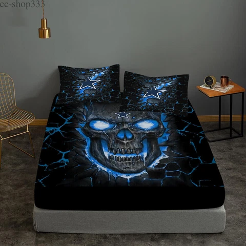 Dallas Cowboys Bedding Set 3PCS Fitted Sheet Mattress Cover Pillowcase Fan Gifts Cover