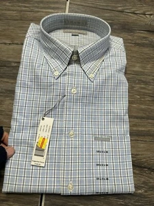 Hathaway Shirt Mens 15.5-36 Blue Pinpoint Oxford Long Sleeve Wrinkle Free Nwt - Picture 1 of 4