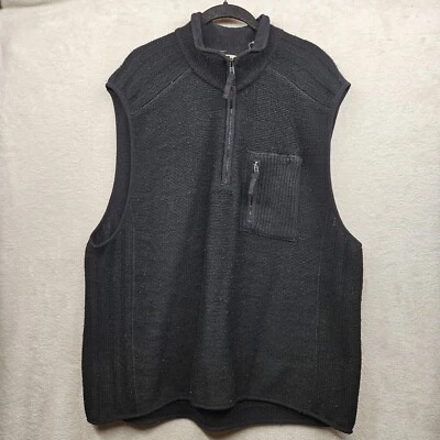 The Territory Ahead Vest Mens Black Lambs Wool Blend 1/4 Zip Outdoor Nature  - Image 1 of 4