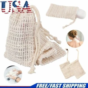 Natural Sisal Soap Bag Soap Saver Net Mesh Exfoliator Foaming Pouch Soft Net US - Picture 1 of 14