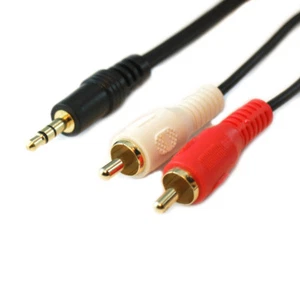 6Ft (2 meter) Premium 3.5mm Stereo to 2-RCA Audio Cable - Gold Plated - Picture 1 of 1