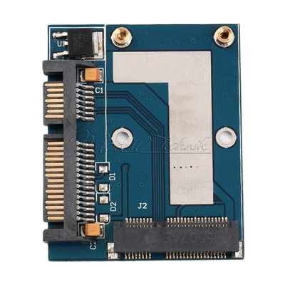 Blue Mini PCI-e MSATA To 2.5 inch SATA Adapter Converter Card Module Board - Bild 1 von 4