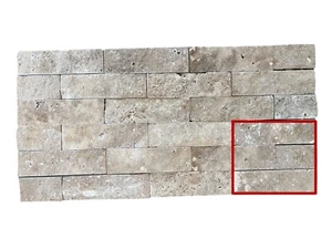 Noce Travertine Brick Tile Natural Stone About 3" x 3" Sample Piece T-66B - Picture 1 of 1