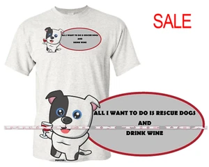 Pupster Cachorro Perro Bebida Vino Rescate Perro Amante - Talla - Camiseta Grande - OFERTA - Imagen 1 de 1