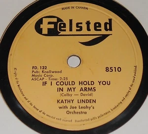 Felsted 8510 Kathy Linden If I Could Hold You In My Arms / Billy 78 RPM E E - Picture 1 of 2