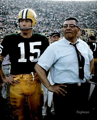 BART STARR VINCE LOMBARDI Green Bay Packers 8 X 10 Photo Football NFL  - Image 1 of 2