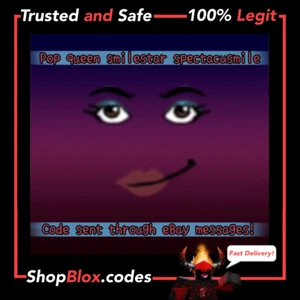 ROBL0X Celebrity Series RARE Toy Code Pop Queen Smile Face⚡Sent in Messages⚡ - Picture 1 of 1