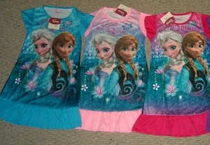 Disney Frozen Anna & Elsa Nightgown Pajamas Size L 3/4 - XL 5/6 -XXL 7/8 NIP NEW - Picture 1 of 5