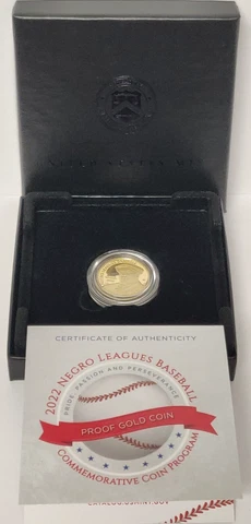 2022-W NEGRO LEAGUES BASEBALL PROOF $5 GOLD COIN US MINT Cover