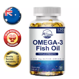 Omega 3 Fish Oil Capsules 2500mg - 3x Strength, Highest Potency - with EPA, DHA - Picture 1 of 9