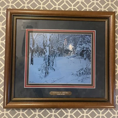 Mort Künstler Confederate Christmas Civil War Frame & Matted Print 22x19.5” - Image 1 of 4