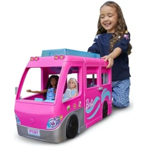 MATTEL Barbie Camper, Doll Playset With 60 Accessories, 30-Inch Slide HCD46 - Picture 1 of 10