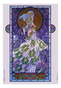 IMPRESIÓN DE FANTASÍA IRLANDESA CELTA EMERGENTE, ESPOSA DE CÚCHULAINN 16x11 Por Jim FitzPatrick - Imagen 1 de 3