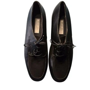 Mocasines Oxford Munro American vintage para mujer de cuero negro con puntera de gamuza talla 8,5 M - Imagen 1 de 11