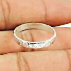 Indian Artisan Jewelry 925 Solid Sterling Silver Band Ring Size T 1/2 E2