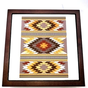 Tile Wooden Box Navajo Weaving Nazlini Imprints Ridgway Graphics - Picture 1 of 12