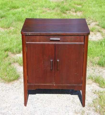 Vintage Mahogany Nightstand Bedside Cabinet End Table Record Cabinet Cover