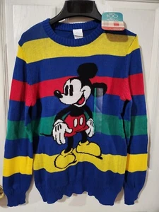 Disney 100 Mickey Mouse Retro Reimagined Sweater Multicolor Unisex Sz S - NWT - Picture 1 of 2