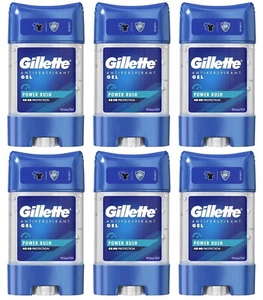 6x Gillette Sport Power Rush Anti-perspirant Deodorant Clear Gel Stick 6x70ml - Picture 1 of 2